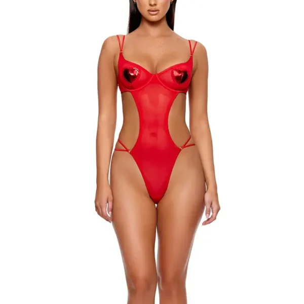 Heart of Metals Metallic Contrast Sheer Mesh Teddy