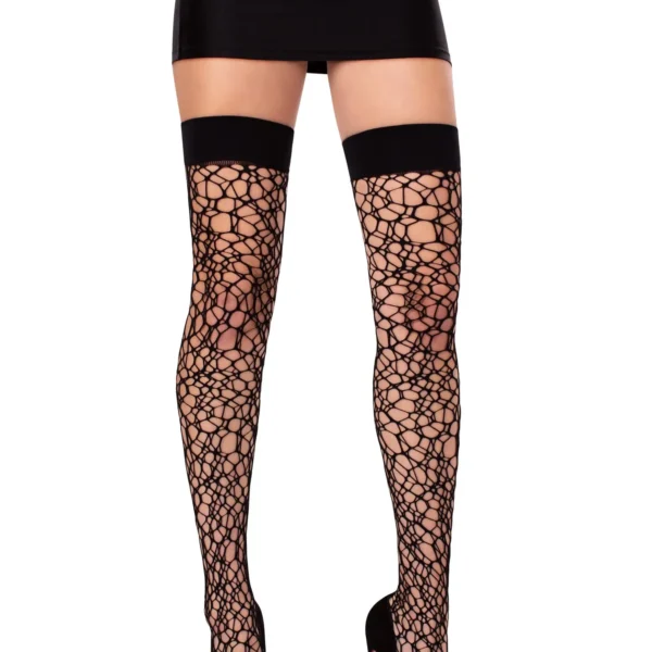 Fractured Net Thigh Highs